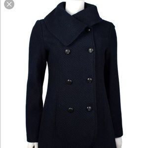Jessica Simpson Navy Tweed Envelope Collar coat
